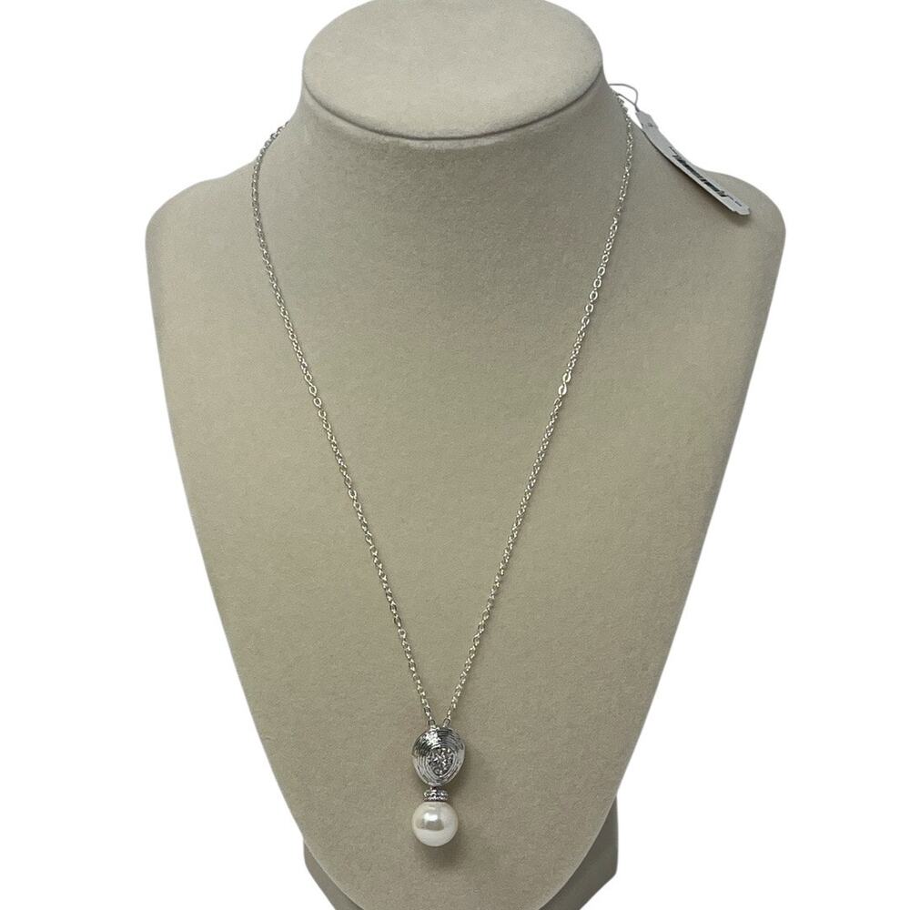 Charter Club Pearl & Crystal Pendant Necklace